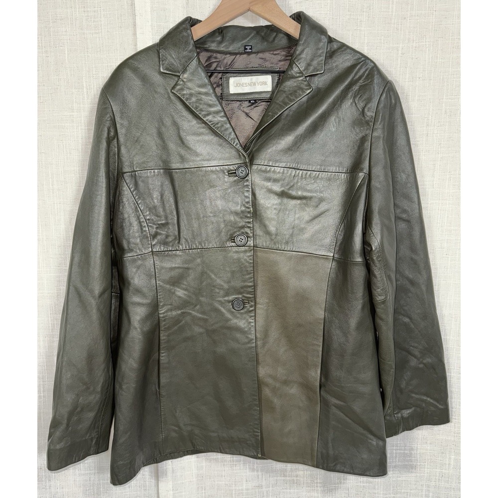 SUPER SOFT Jones New‎ York Women's XL Brown BUTTER 100% Leather Jacket